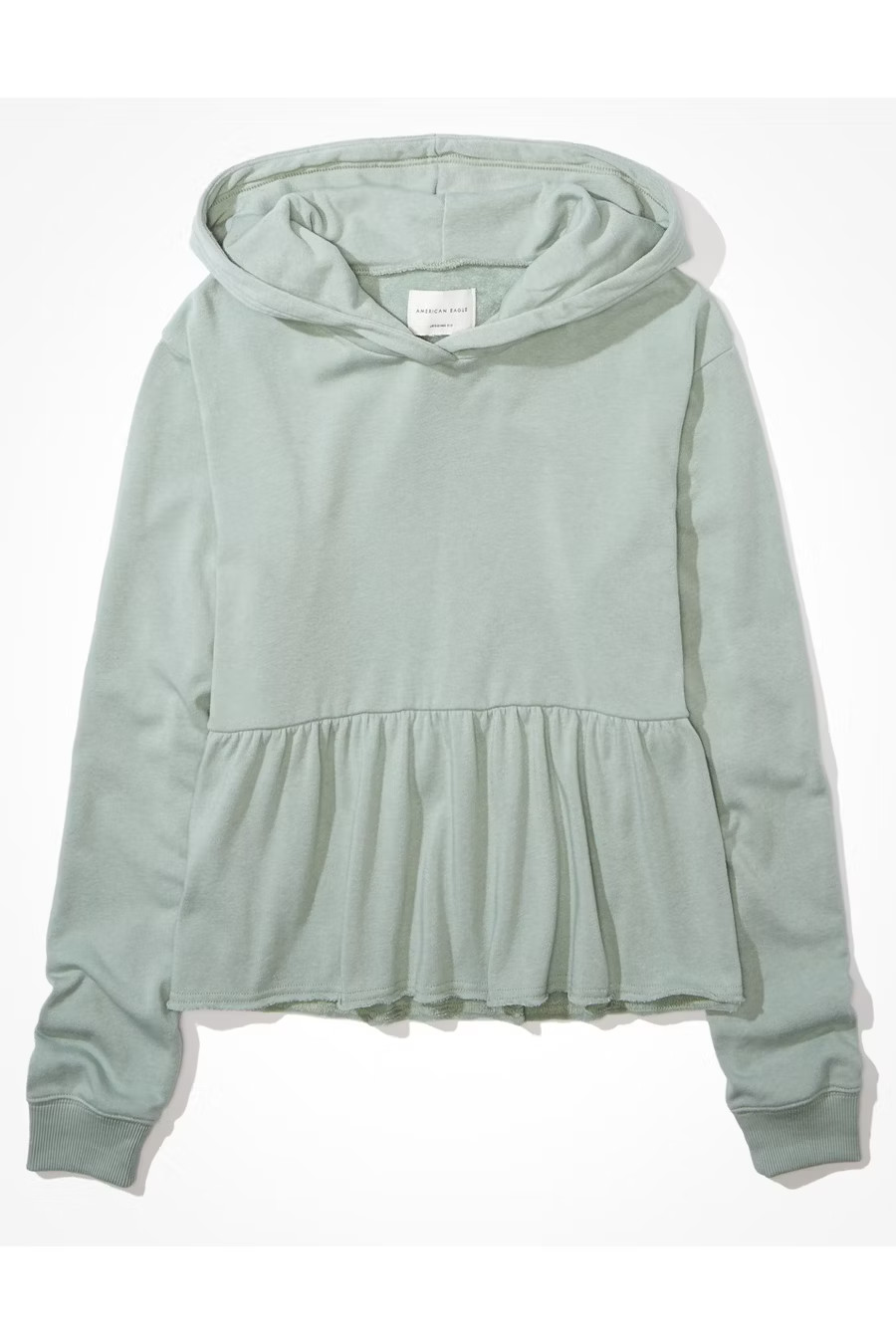 AE Fleece Peplum Cropped Hoodie | American Eagle Outfitters (US & CA)