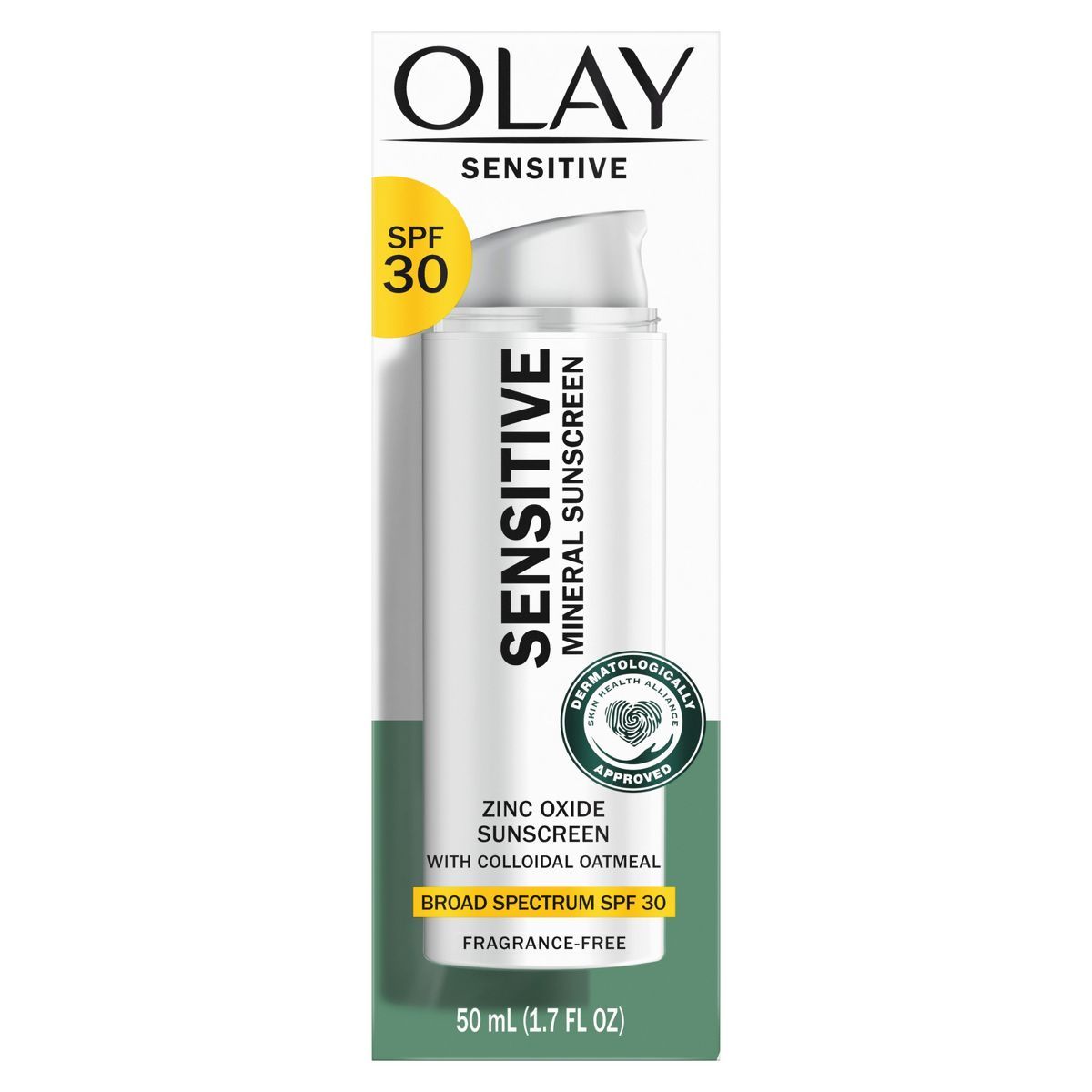 Olay Sensitive Mineral Face Sunscreen with Zinc Oxide - Fragrance Free - SPF 30 - 1.7 fl oz | Target