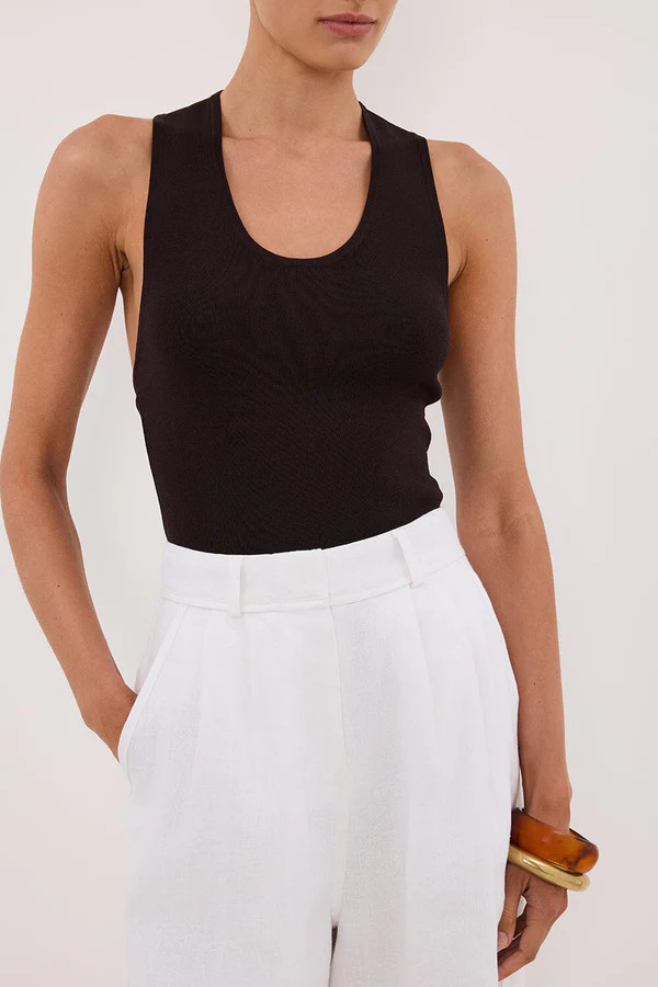 DEVIN BITTER CHOC RACER KNIT TANK | DISSH