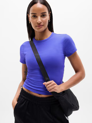 Signature Rib Crop Tee | Athleta