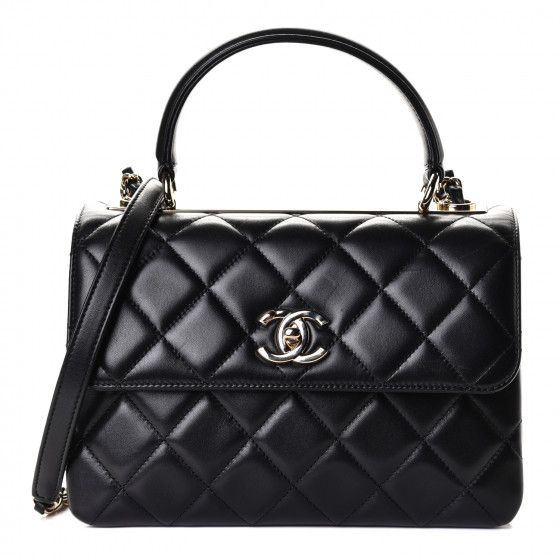 CHANEL

Lambskin Quilted Small Trendy CC Dual Handle Flap Bag Black | Fashionphile