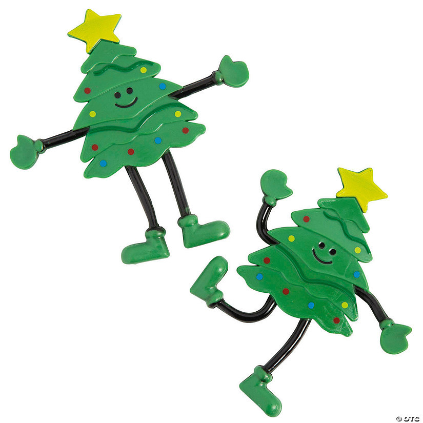 4" Christmas Tree Character Green Vinyl Bendables - 12 Pc. | Oriental Trading Company
