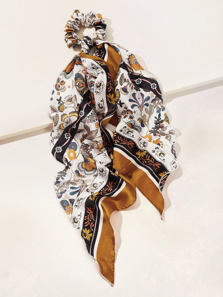Flower Pattern Scrunchie Scarf 1pc | SHEIN