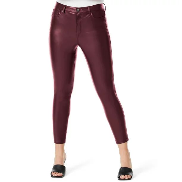 Sofia Jeans by Sofia Vergara Women's Rosa Curvy Super High-Rise Faux Leather Skinny Jeans | Walmart (US)