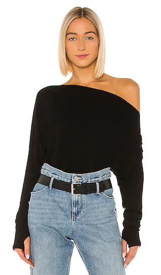 Santos Drop Shoulder Sweater in Black | Revolve Clothing (Global)