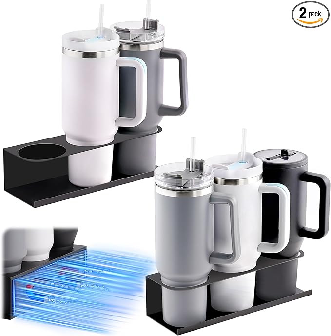2 Pack Magnetic Tumbler Holder for Stanley 30 & 40 oz Cup - Strong Magnet - Water Bottle Organize... | Amazon (US)