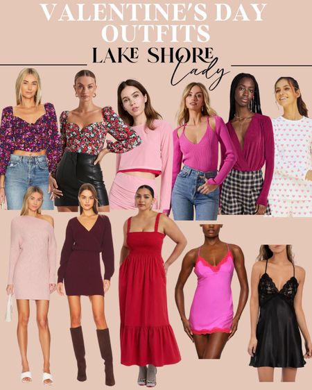 Valentine’s Day outfits - Valentine’s Day - date night - pink outfit - red outfit - style guide - floral top - colorful top - slip dress - little black dress 

#LTKSeasonal #LTKstyletip