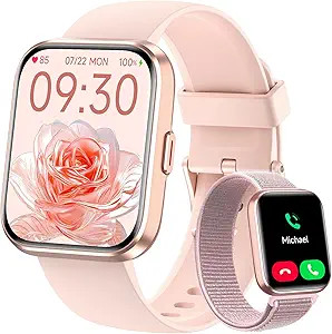 Smart Watches for Women, 1.8" Touch Screen Fitness Tracker for Android & iPhone, Answer/Make Call... | Amazon (US)