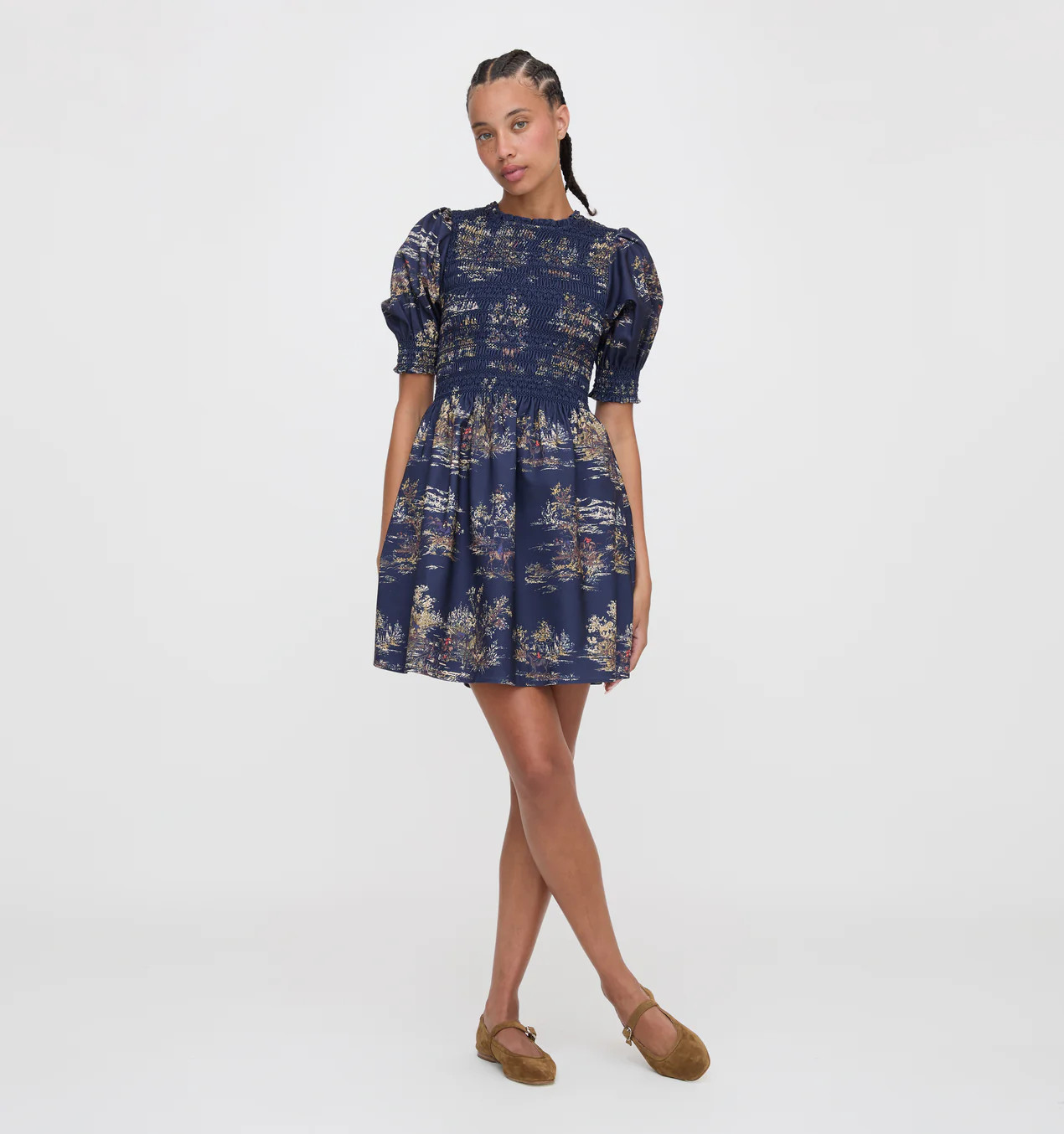 The Vivi Nap Dress - Navy Equestrian Toile | Hill House Home US
