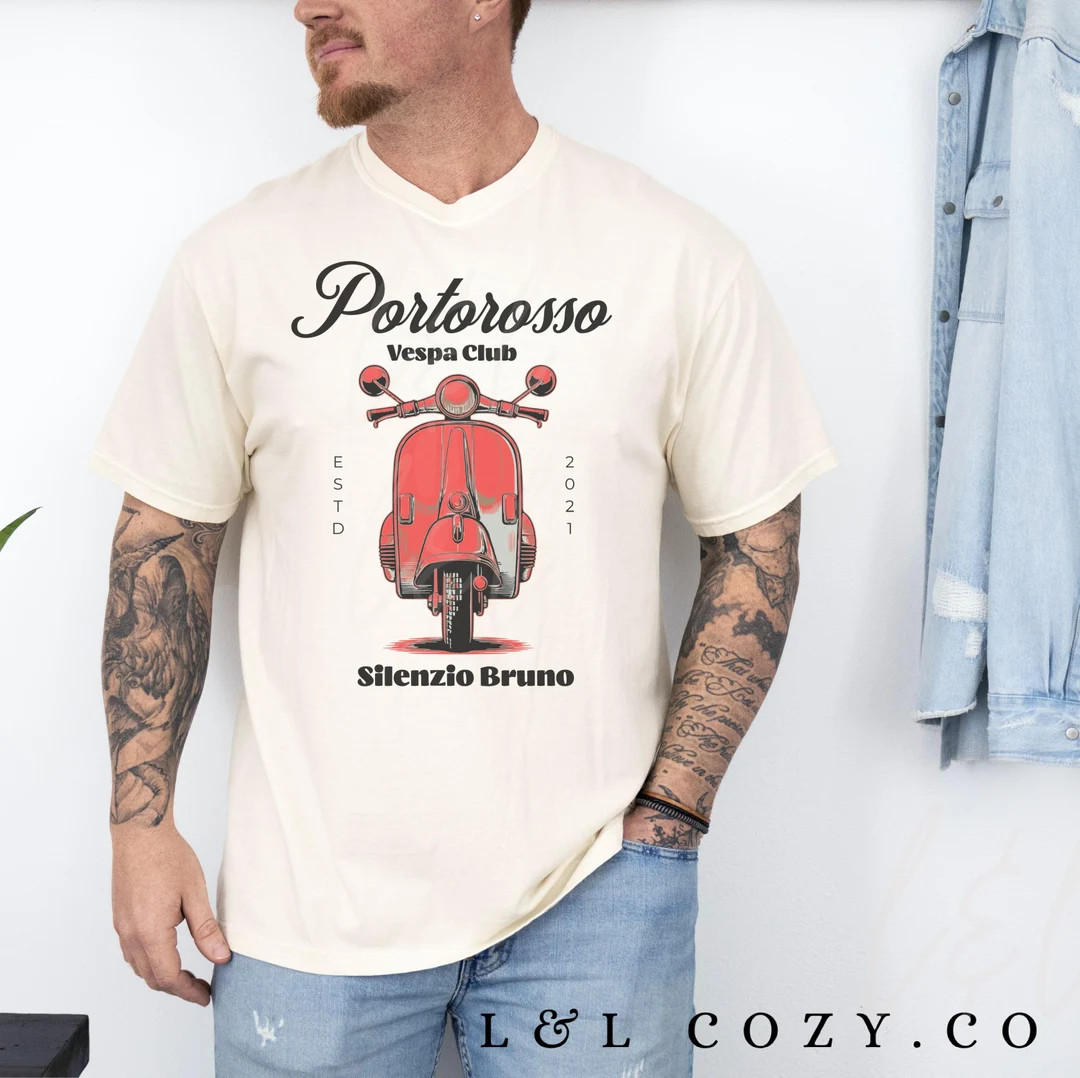 Portorosso Vespa Club Comfort Colors Unisex Garment-dyed T-shirt - Pixar Luca Shirt - Etsy | Etsy (US)