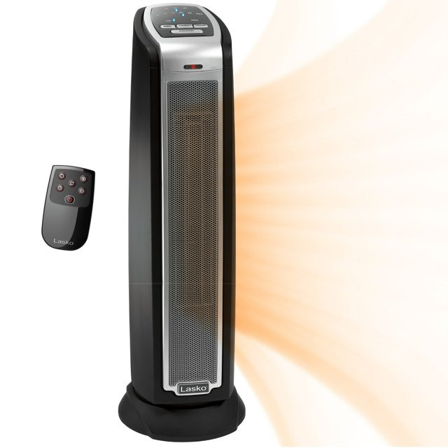 Lasko 1500W Electric Oscillating Ceramic Tower Space Heater with Remote, 5790, Black, New | Walmart (US)