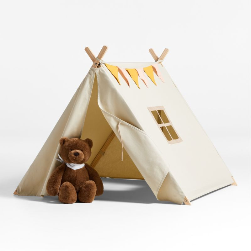 Beige Collapsible Kids Canvas Play Tent + Reviews | Crate & Kids | Crate & Barrel