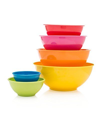 Francois et Mimi 6 Piece Colorful 100% Melamine Mixing Bowls, Mixing Bowl Set | Amazon (US)
