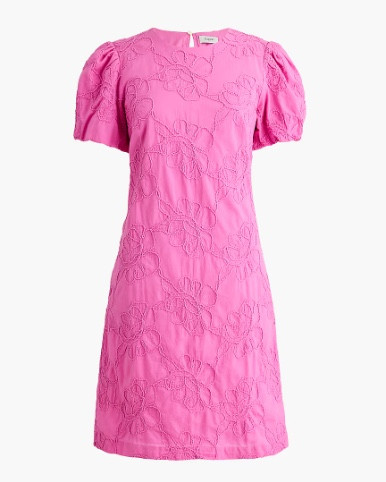 Pink floral jacquard puff sleeve dress
Easter dress 

#LTKSeasonal #LTKSaleAlert