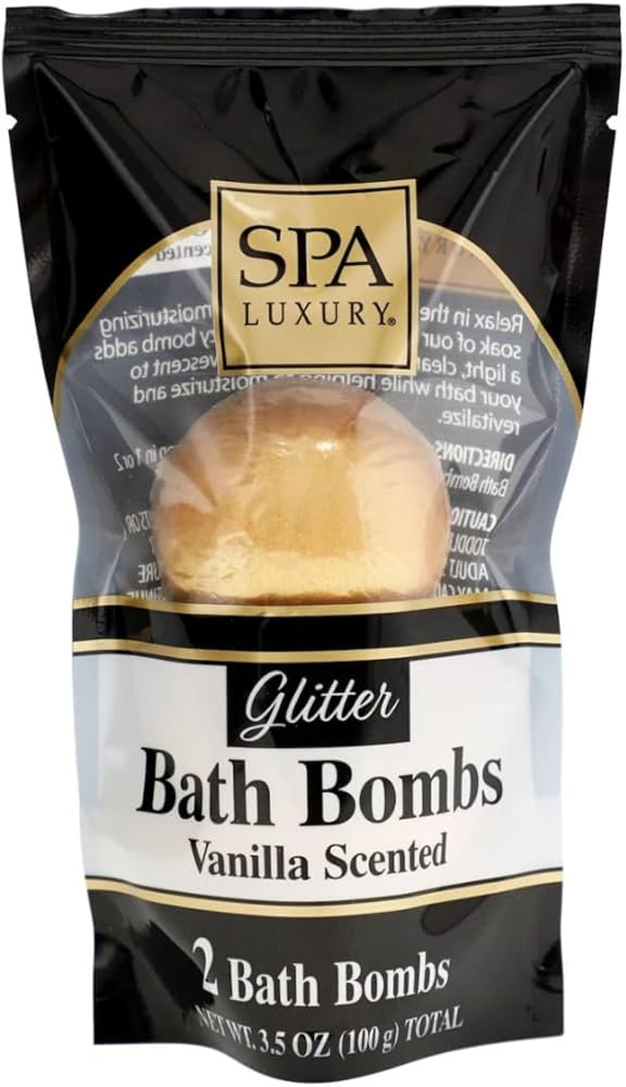 Spa Luxury Gold Glitter Vanilla Bath Bombs, 2-ct. | Amazon (US)