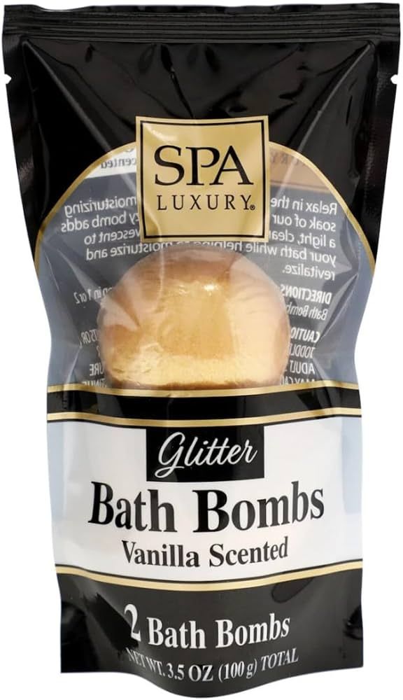 Spa Luxury Gold Glitter Vanilla Bath Bombs, 2-ct. | Amazon (US)