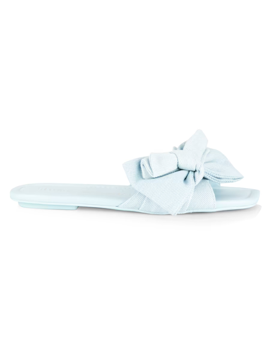 Loveknot Denim Flat Sandals | Saks Fifth Avenue