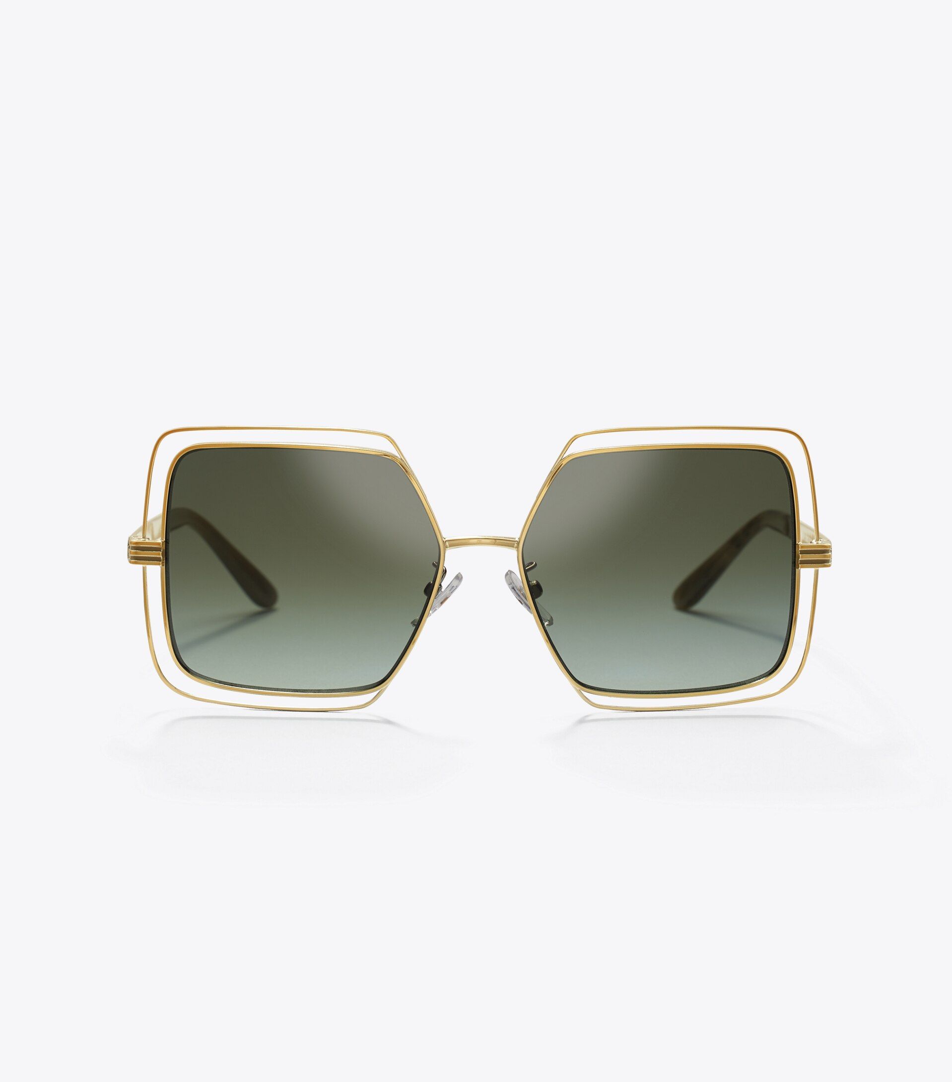 Kira Stripe Open-Wire Square Sunglasses | Tory Burch (US)