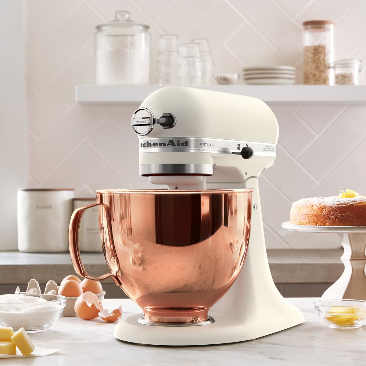 KitchenAid 5qt 10-Speed Stand Mixer with Copper Bowl Fresh Linen - Hearth & Hand™ with Magnolia... | Target
