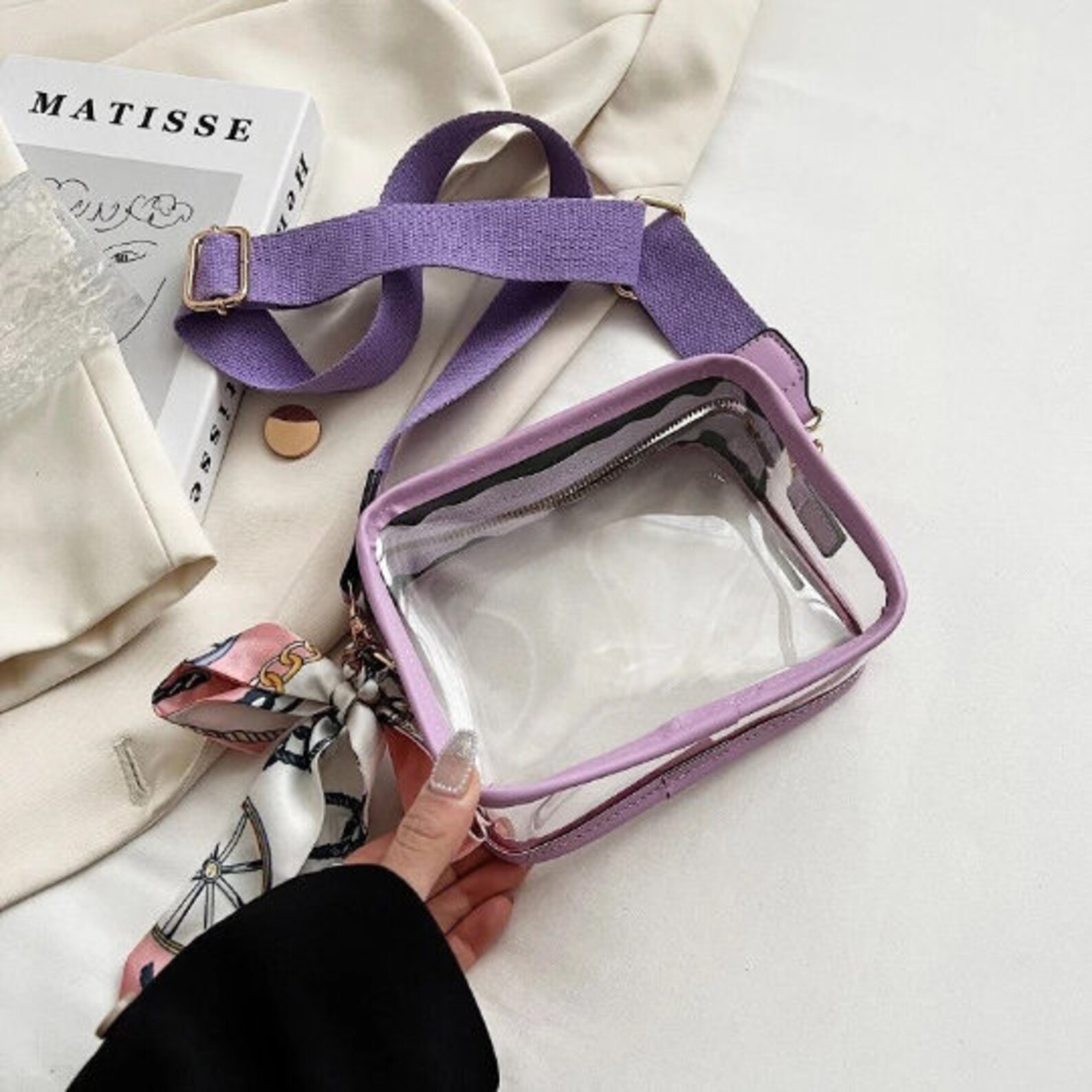 NEW Clear Stadium Jelly Bag, Clear Concert Bag, Game Day Bag Cute Purse with Adjustable Strap wit... | Etsy (US)