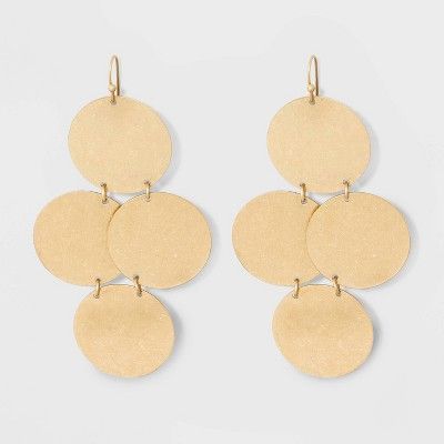 Tiered Textured Disc Drop Earrings - Universal Thread™ Gold | Target