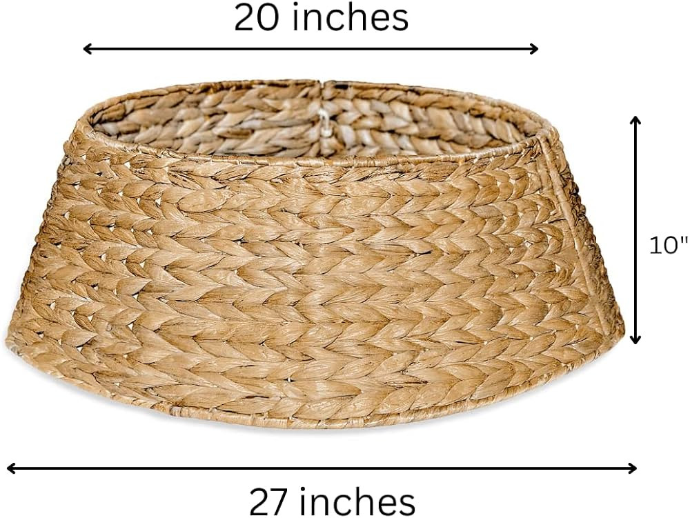 Hyacinth Christmas Tree Collar - Warm and Cozy Rustic Farmhouse Decoration - Natural Woven - Base... | Amazon (US)