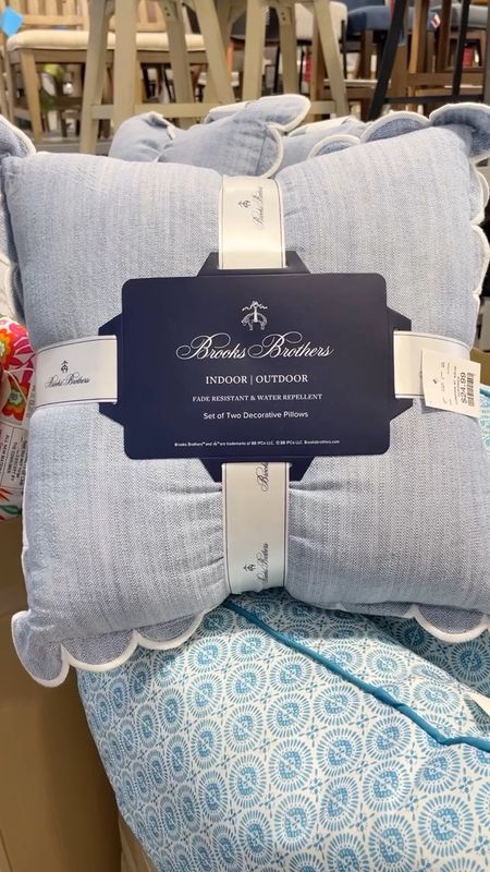 Now ONLINE!! I immediately knew I had to have these brand new light blue scallop pillows with pretty white trim!! 😍🙌🏻 High sellout risk on these indoor/outdoor pillows!! So don’t wait to check out your cart! 🛒🏃🏼‍♀️ 

I know so many of you were waiting for these!! 🙌🏻 Save | Share | Follow my account ☝🏻 for amazing #homegoodsfinds and more affordable & beautiful home decor!!

#coastalstyle #blueandwhiteforever #grandmillennialdecor #homegoods #interiordesign 

#LTKSeasonal #LTKfindsunder50 #LTKhome