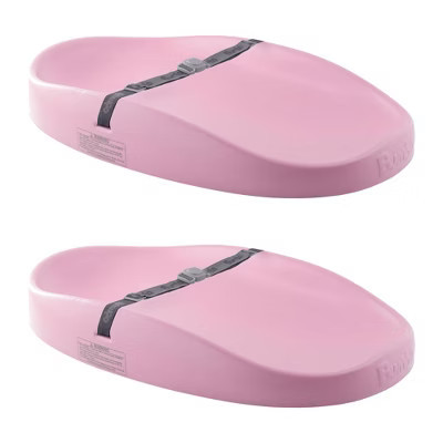Bumbo Baby Infant Soft Contoured Foam Comfortable Easy to Clean Portable Changing Pad w/ Restraining Belt for On the Go Diaper Changing, 2 Pack, Pink | Target