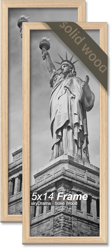 Natural Solid Wood 5x14 Picture Frame, Display 5 x 14 Inch Picture Poster Photo, Vertical & Horiz... | Amazon (US)