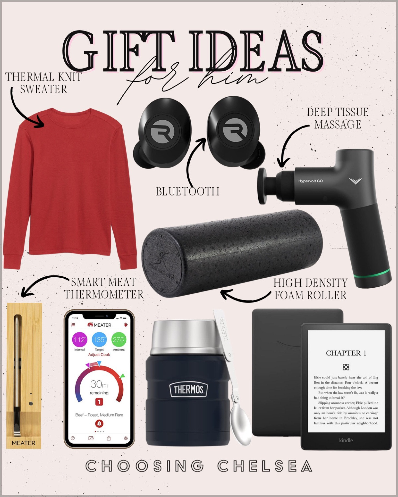 Meat thermometer- deep tissue massage- foam roller - kindle - gifts for him - gifts for boyfriend - gifts for husband 

#LTKSeasonal #LTKHoliday #LTKmens