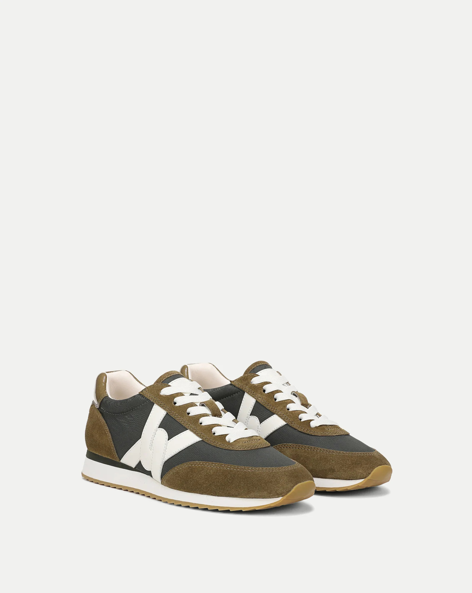 Penrose Sneaker in Green Suede & Grey Nylon Loden/Fennel | Veronica Beard | Veronica Beard