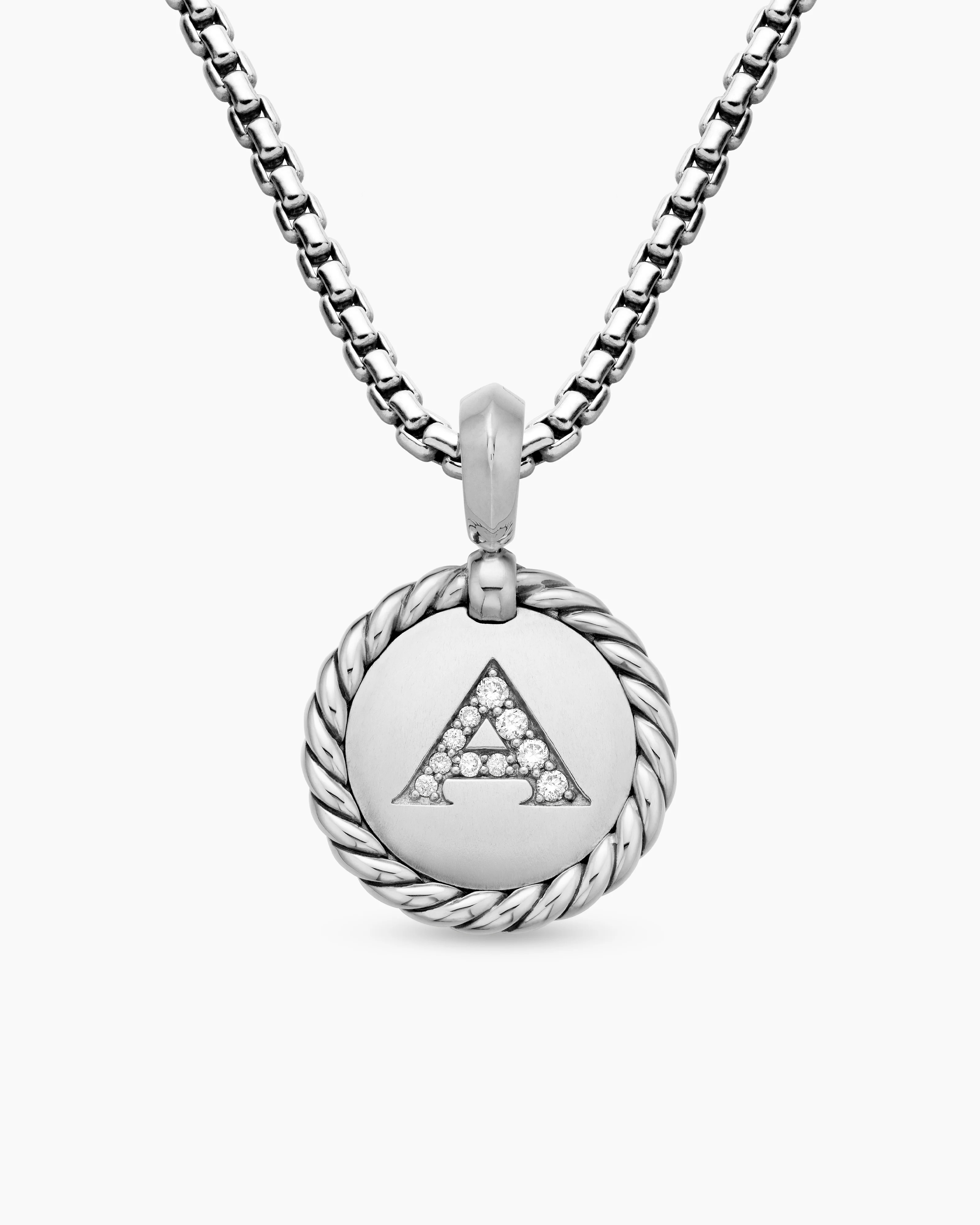 David Yurman | Initial Charm in Sterling Silver with Diamond A | David Yurman