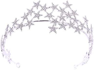 Bling Rhinestone Star Crown Headbands for Women Teens Girls Birthday Wedding Silver Star Tiara Br... | Amazon (US)