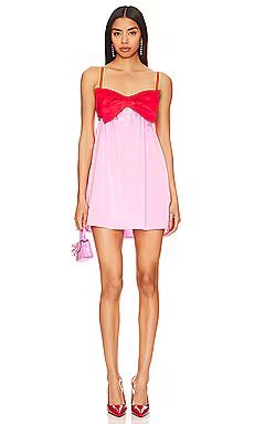 Show Me Your Mumu Best Bow Mini Dress in Vday Colorblock from Revolve.com | Revolve Clothing (Global)