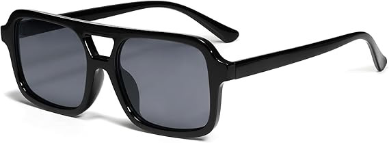 VANLINKER Retro 70s Square Aviator Sunglasses for Women Men Vintage Trendy Rectangle Sun Glasses ... | Amazon (US)