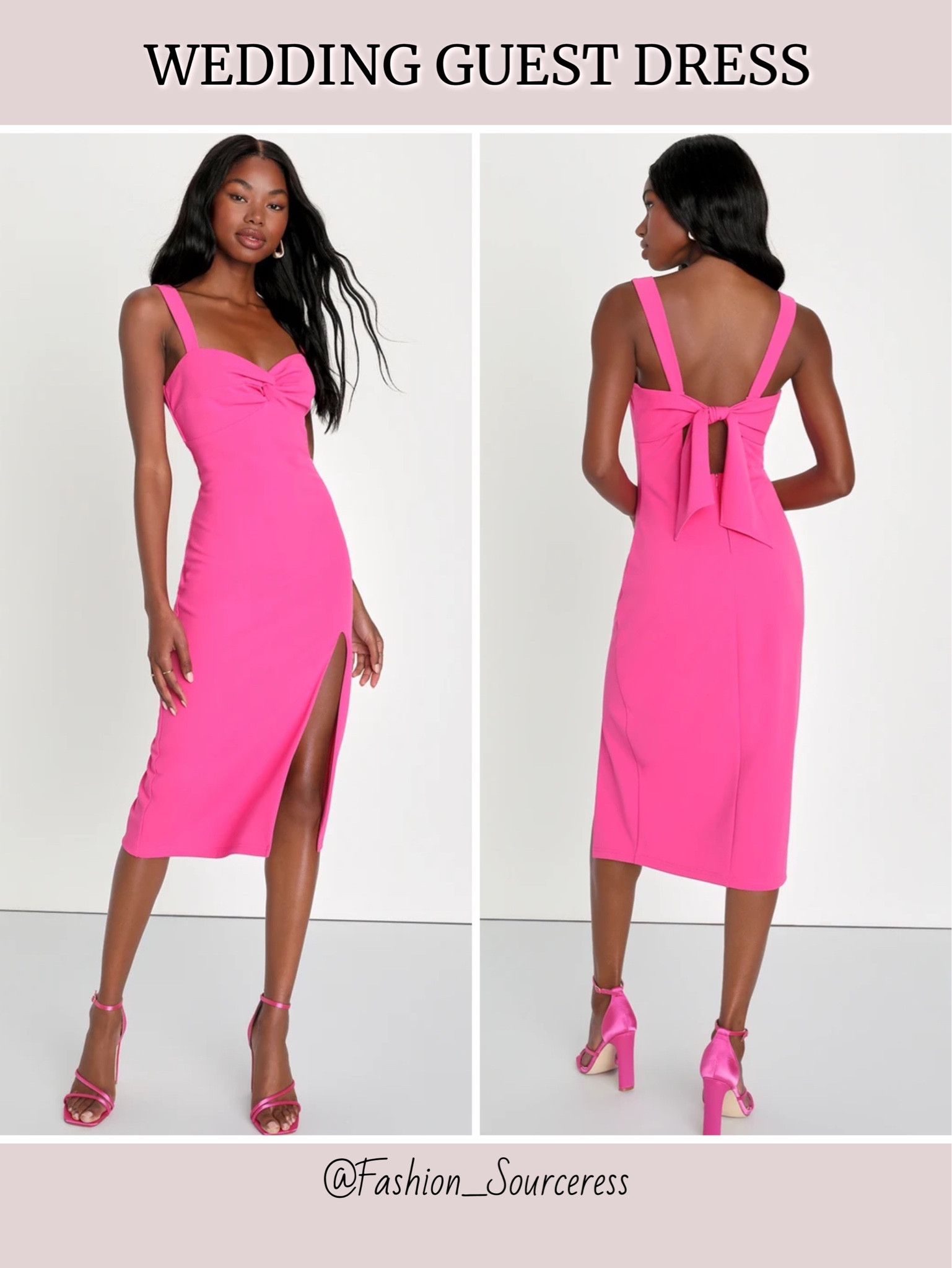 knee length dresses for ladies Tea-Length Wedding-Guest Slip Dress