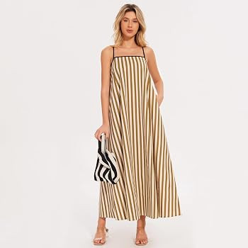 Shy Velvet Women's 2026 Summer Linen Maxi Dress Contrast Spaghetti Strap Dress Backless Casual Pa... | Amazon (US)