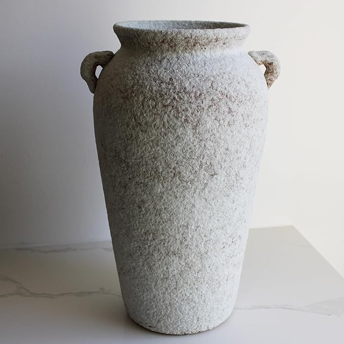 Elegant Cottage Ophelia Vintage Terracotta Vase, Rustic Farmhouse Pottery, Boho Vase, Decorative ... | Amazon (US)