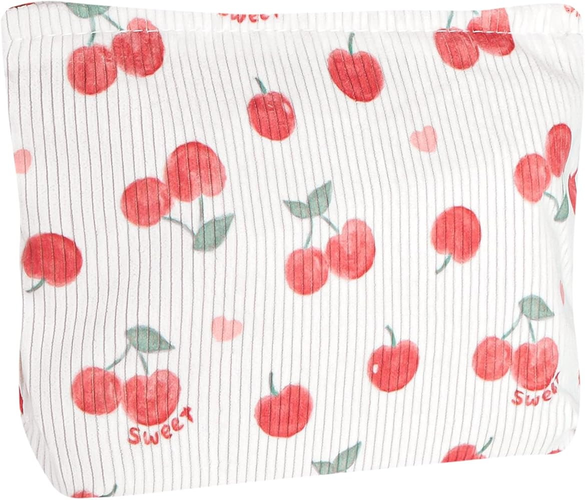 Ksriylm Cute Makeup Pouch for Women Cherry Small Make Up Bag for Purse Zipper Initial Cosmetic Ba... | Amazon (US)