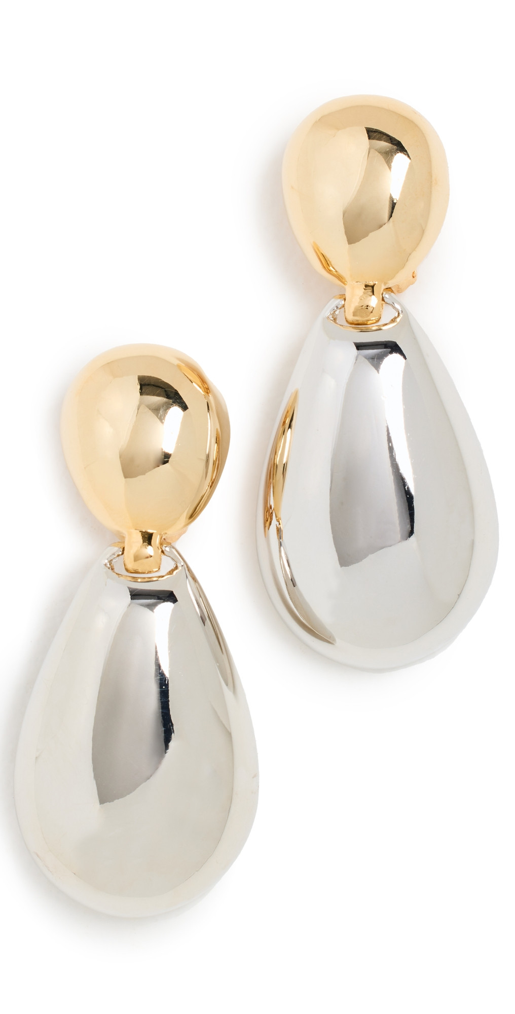 Kenneth Jay Lane Polished Gold and Rhodium Drop Earrings | Shopbop | Shopbop