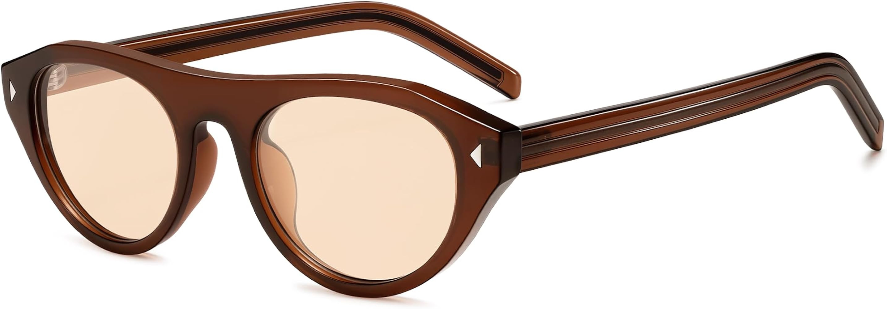 VANLINKER Retro Small Oval Sunglasses for Women Men Trendy Narrow Round Cateye Shades VL9915 | Amazon (US)