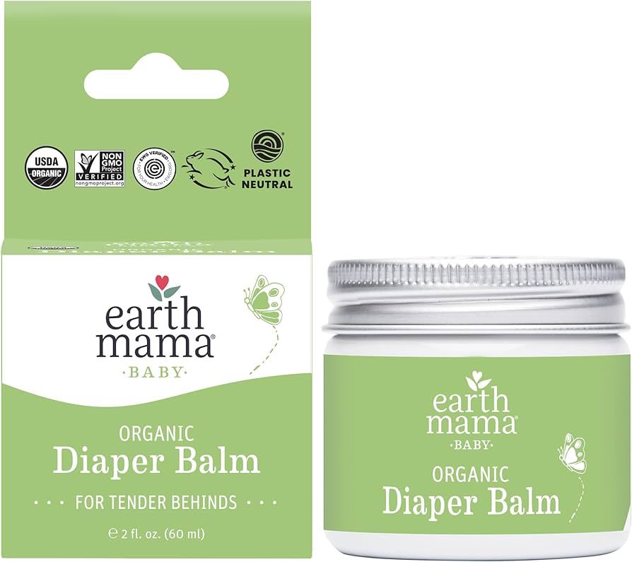 Earth Mama Organic Diaper Balm 2-Ounce | Diaper Cream for Baby | EWG Verified, Petroleum & Artifi... | Amazon (US)
