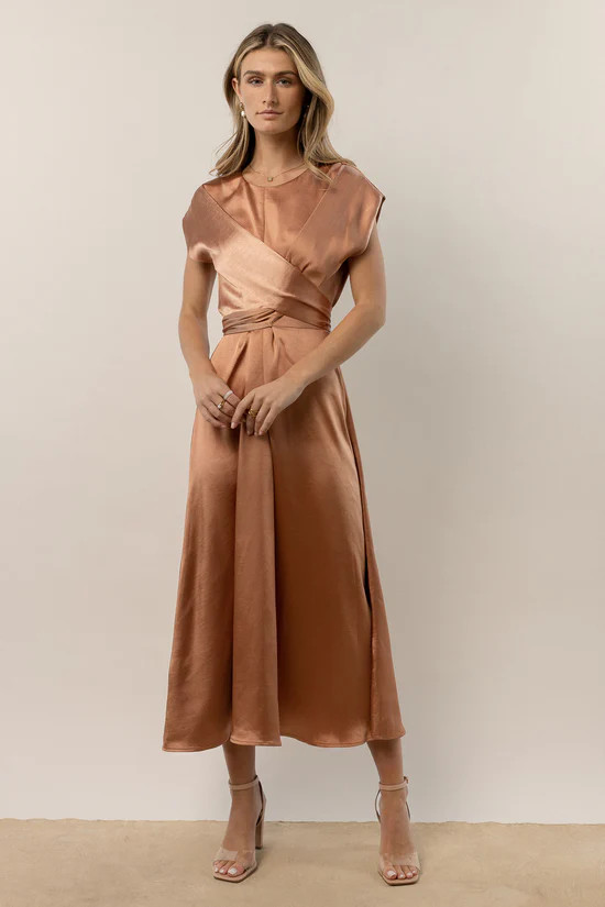 Rosalind Midi Dress in Copper - böhme | Böhme US