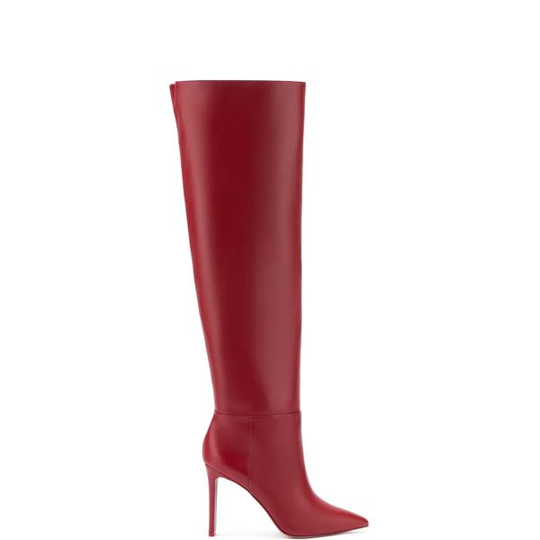 Larroudé x Jennifer Fisher Boot In Blood Red Leather | Larroude