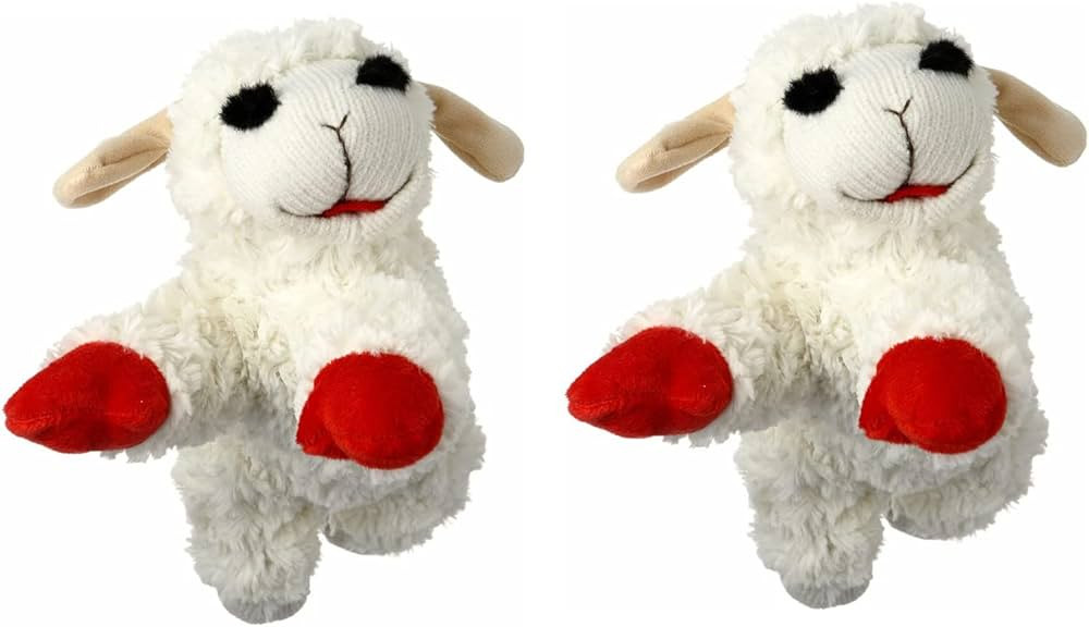 HDP Lambchop Plush Dog Toy 10" with Squeaker Color:White Size:Set of 2 | Amazon (US)
