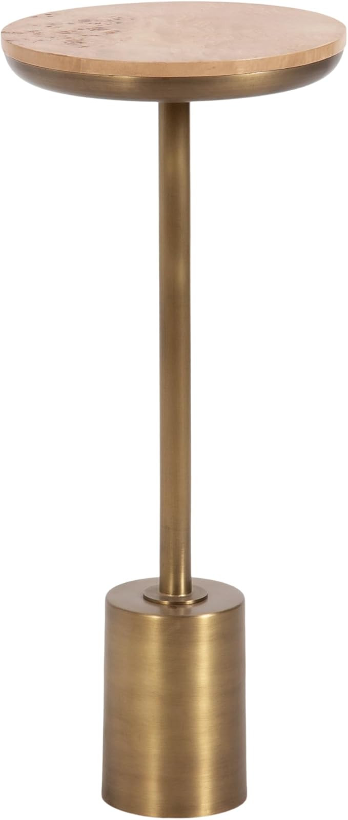 Kate and Laurel Xyler Modern Round Wood and Metal Drink Table, 10 x 10 x 24, Burlwood and Antique... | Amazon (US)