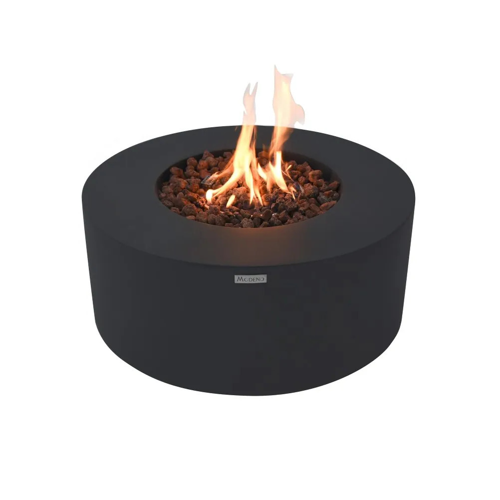 Modeno 34-Inches W Gray Glass fiber reinforced concrete Round Liquid propane Fire pit Stainless Steel | ENV-OFG113-LP | Lowe's