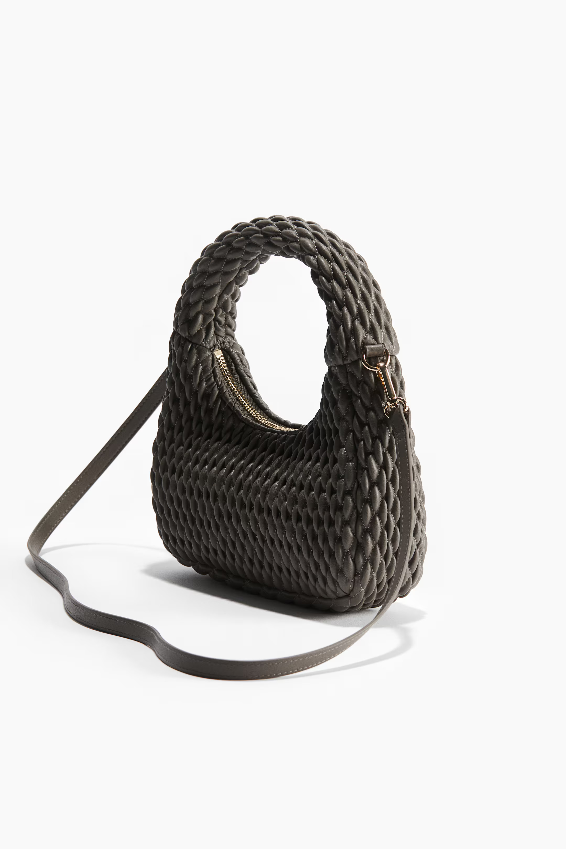 Quilted crossbody bag - Greige - Ladies | H&M GB | H&M (UK, MY, IN, SG, PH, TW, HK)