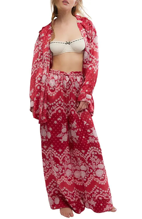 Free People Dreamy Days Print Pajamas in Cherry Combo at Nordstrom, Size Small | Nordstrom