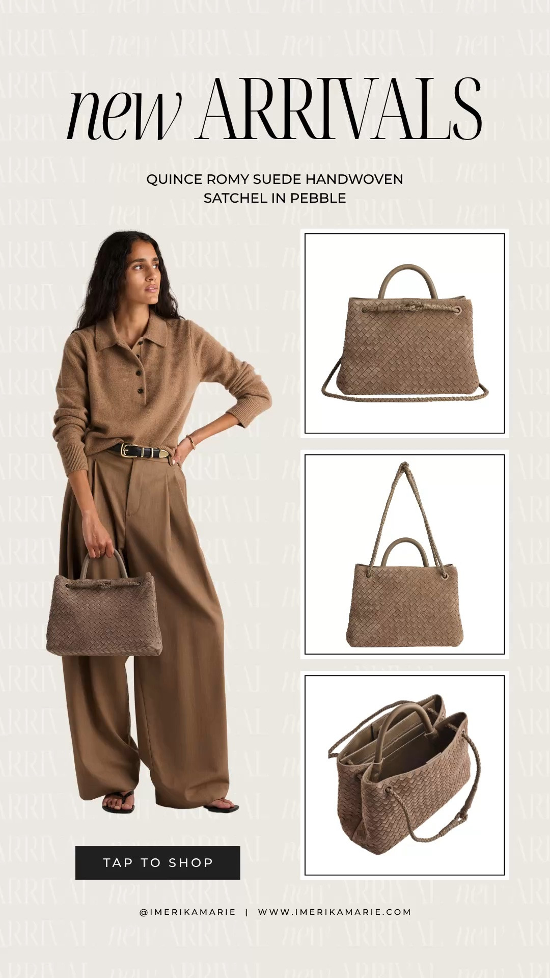 New Arrival from @Quince 

Quince Romy Suede Handwoven Satchel in Pebble

#LTKSeasonal #LTKootd #LTKWorkwear